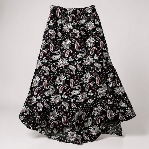 Vintage YTK Paisley skirt, asymmetrical hem, Ruffle, fairy, Dark academia Size 8 - Picture 1 of 7